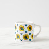 Sonnenblumen und Blauer Schmetterling Espressotasse (Rechts)