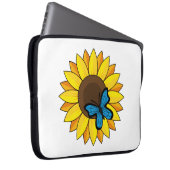 Sonnenblumen und Blauer Schmetterling Laptopschutzhülle (Vorne Rechts)