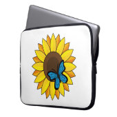 Sonnenblumen und Blauer Schmetterling Laptopschutzhülle (Vorderseite Links)