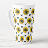 Sonnenblumen und Blauer Schmetterling Milchtasse (Linke Ecke)