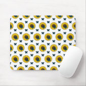 Sonnenblumen und Blauer Schmetterling Mousepad (Mit Mouse)