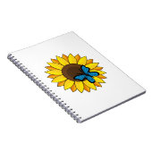 Sonnenblumen und Blauer Schmetterling Notizblock (Rechte Seite)