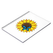Sonnenblumen und Blauer Schmetterling Notizblock (Linke Seite)