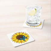 Sonnenblumen und Blauer Schmetterling Rechteckiger Pappuntersetzer (Vor Ort)