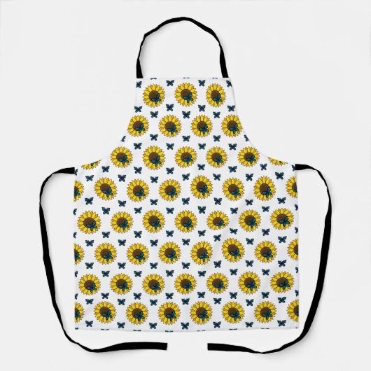 Sonnenblumen und Blauer Schmetterling Schürze (Vorderseite)