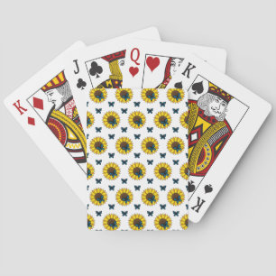 Sonnenblumen und Blauer Schmetterling Spielkarten