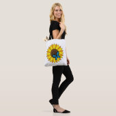 Sonnenblumen und Blauer Schmetterling Tasche (Am Model)