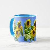 "SONNENBLUMEN UND BLAUER SKY" TASSE (Vorderseite Links)