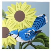 Sonnenblumen und blaues Jay Fliese (Vorderseite)