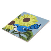 Sonnenblumen und blaues Jay Fliese (Seite)