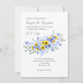 Sonnenblumen und Blue Rose Bouquet Wedding Einladung (Vorderseite)