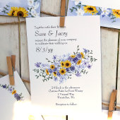 Sonnenblumen und Blue Rose Bouquet Wedding Einladung