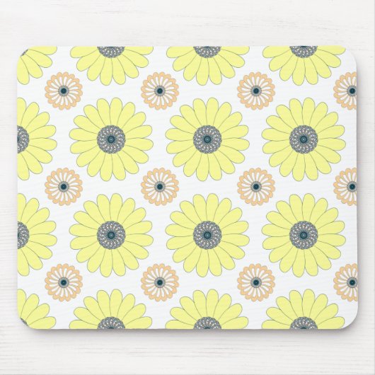 Sonnenblumen und blühendes, nahtloses Muster Mousepad (Vorne)