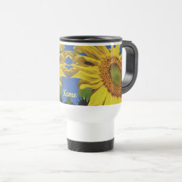 Sonnenblumen und Blume Personalisiert Reisebecher