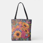 Sonnenblumen und Blumen Tasche (Rückseite)