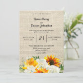 Sonnenblumen und Blütenblumen Einladung (Stehend Vorderseite)