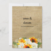 Sonnenblumen und Blütenblumen Einladung (Rückseite)