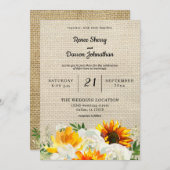 Sonnenblumen und Blütenblumen Einladung (Vorne/Hinten)