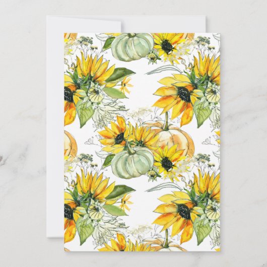 Sonnenblumen und Boho Greenery Brautparty Einladung (Rückseite)