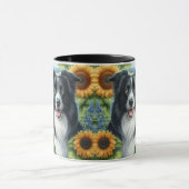 Sonnenblumen und Border Collie Hund Lover Tasse (Zentrum)