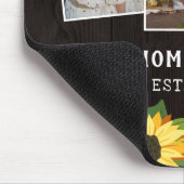 Sonnenblumen und Braunholz-Familienfoto Collage Mousepad (Ecke)