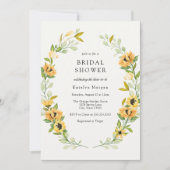 Sonnenblumen und Brautparty des Grünkranzes Einladung (Vorderseite)