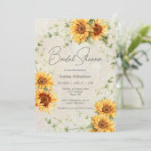 Sonnenblumen und Brautparty Einladung (Stehend Vorderseite)