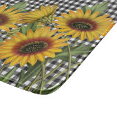 Sonnenblumen und Buffalo Kariert Schneidebrett (Ecke)
