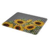 Sonnenblumen und Buffalo Kariert Schneidebrett (Ecke)