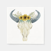 Sonnenblumen und Bull Skull Napkins Serviette (Vorderseite)
