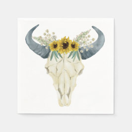 Sonnenblumen und Bull Skull Napkins Serviette