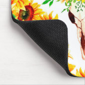 Sonnenblumen und Bullenschädel Mousepad (Ecke)