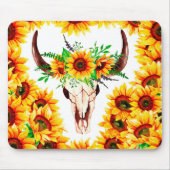 Sonnenblumen und Bullenschädel Mousepad (Vorne)