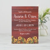 Sonnenblumen und burgundische Einladungen (Stehend Vorderseite)