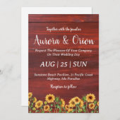 Sonnenblumen und burgundische Einladungen (Vorne/Hinten)