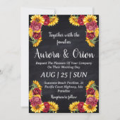 Sonnenblumen und burgundische Einladungen (Vorderseite)