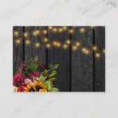 Sonnenblumen und burgundische Rose rustikale Hochz Begleitkarte (Rückseite)