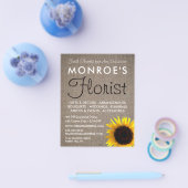 Sonnenblumen und Burlap, Floristrische Werbung Flyer (Einzeln)