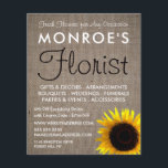 Sonnenblumen und Burlap, Floristrische Werbung Flyer<br><div class="desc">Sonnenblumen und Burlap,  Floristry Werbung Flyer von The Business Card Store.</div>