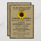 Sonnenblumen und Burlap-GRILLEN Hochzeitsempfang Einladung (Vorne/Hinten)