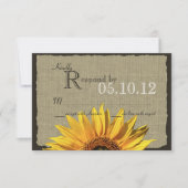 Sonnenblumen und Burlap-Reaktion RSVP Karte (Vorderseite)