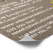 Sonnenblumen und Burlap, Werbung in Floristry Poster (Ecke)
