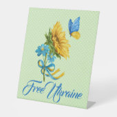 Sonnenblumen und Butterfly Ukraine Unterstützung Sockelschild (Vorderseite)