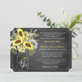 Sonnenblumen und Chalkboard Hochzeitskarte Einladung (Stehend Vorderseite)