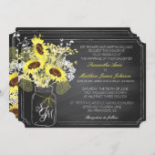 Sonnenblumen und Chalkboard Hochzeitskarte Einladung (Vorne/Hinten)