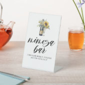 Sonnenblumen und Champagner Mimosa Bar Sign Sockelschild (In SItu)