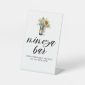 Sonnenblumen und Champagner Mimosa Bar Sign Sockelschild (Vorderseite)