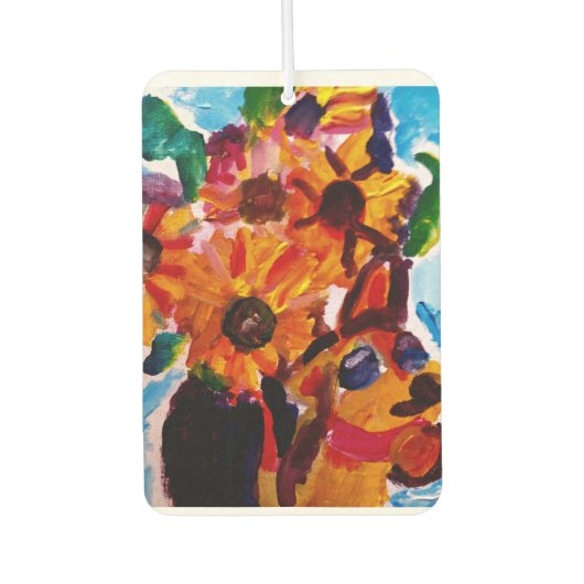 Sonnenblumen und Chihuahua Autolufterfrischer (Vorderseite)