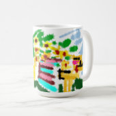 Sonnenblumen und Chihuahuas Kaffeetasse (VorderseiteRechts)