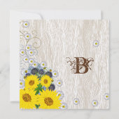 Sonnenblumen und Daisies Holzkörner Save the Date (Rückseite)